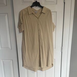 NWT Ophelia Roe tan collard dress womens size 1x